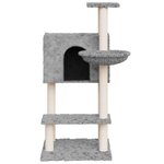 vidaXL Arbre à chat avec griffoirs en sisal Gris clair 108 5 cm