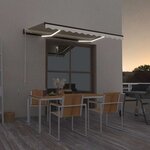 vidaXL Auvent manuel rétractable avec LED 350x250 cm Crème