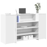 vidaXL Bureau de réception blanc 180x50x103 5 cm bois d'ingénierie