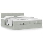 VidaXL Cadre de lit ottoman et matelas gris clair 180x200cm velours
