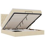 VidaXL Cadre de lit ottoman avec matelas crème 200x200cm tissu