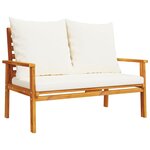 vidaXL Salon de jardin avec coussins 5 Pièces Bois d'acacia solide