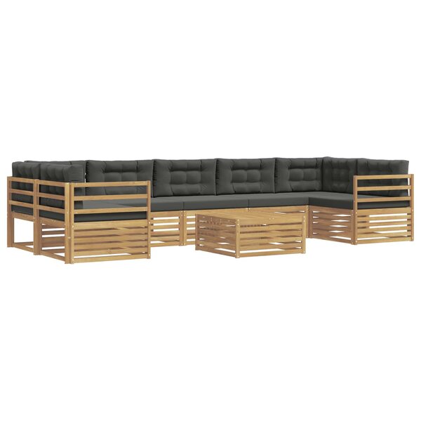 vidaXL Ensemble de canapés d'extérieur 8 pc Blanc et anthracite