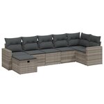 vidaXL Salon de jardin avec coussins 7 Pièces gris clair résine tressée
