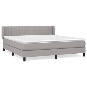 vidaXL Sommier à lattes de lit avec matelas Gris clair 180x200cm Tissu