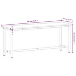 vidaXL Établi 200x55x81 5 cm bois massif de hêtre et métal