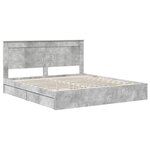 vidaXL Lit de Rangement Gris béton 200 x 200 cm Bois d'ingénierie