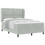 vidaXL Lit à ressorts avec matelas Gris clair 200 x 140 cm Polyester