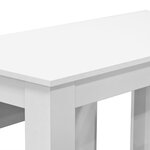 vidaXL Table de salle à manger et bancs 3 Pièces Bois d'ingénierie Blanc