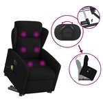 vidaXL Fauteuil inclinable de massage électrique Noir Tissu