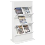 vidaXL Étagère à magazines Blanc 70 x 41 x 126 cm Bois d'ingénierie