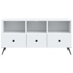 vidaXL Meuble TV Blanc 102 x 34 5 x 50 cm Bois d'ingénierie