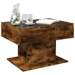 vidaXL Table basse avec LED chêne fumé 70x50x45 cm bois d'ingénierie