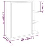 vidaXL Armoire à miroir de salle de bain Chêne fumé 62 5x20 5x64 cm