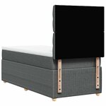 vidaXL Sommier à lattes de lit avec matelas Gris foncé 90x200 cm Tissu