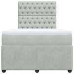 vidaXL Sommier à lattes de lit et matelas Gris clair 120x200cm Velours