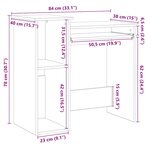 vidaXL Bureau avec étagères blanc 84x40x78 cm bois d'ingénierie