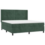 vidaXL Sommier à lattes de lit matelas et LED Vert foncé 160x200 cm