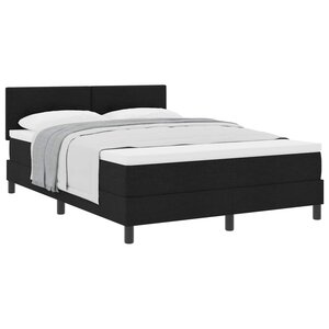 vidaXL Lit à ressorts avec tête de lit Noir 160 x 200 cm tissu