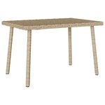 VidaXL Table basse de jardin rectangulaire beige 60x40x37 cm rotin