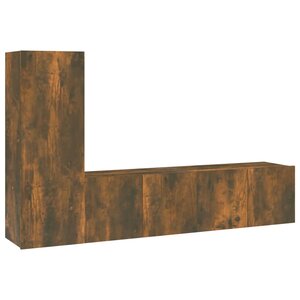 vidaXL Ensemble de meubles TV 3 Pièces Chêne fumé Bois d'ingénierie