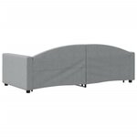 vidaXL Lit de jour avec gigogne et tiroirs gris clair 90x200 cm tissu