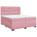 vidaXL Sommier à lattes de lit avec matelas Rose 200x200 cm Velours