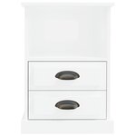 vidaXL Tables de chevet 2 Pièces blanc brillant 43x36x60 cm