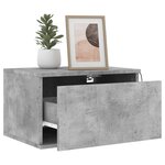 vidaXL Tables de chevet murales avec lumières LED 2 Pièces gris béton