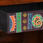 vidaXL Table d'appoint florale avec tiroir Marron 40 x 35 x 75 cm