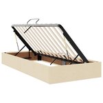 vidaXL Lit avec rangement et matelas Crème 100 x 200 cm Polyester