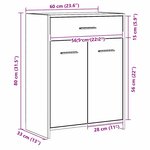 vidaXL Cabinet de Salle de Bain avec tiroir Chêne noir 60 x 33 x 80 cm
