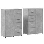 vidaXL Buffets 2 Pièces gris béton 60x31x84 cm bois d'ingénierie