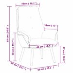 vidaXL fauteuil Bordeaux 69 x 74 x 93 cm Tissu et Contreplaqué