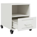 vidaXL Tables de chevet 2 Pièces blanc 36x39x43 5 cm acier