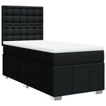 vidaXL Sommier à lattes de lit et matelas Noir 80x200 cm Tissu