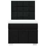 vidaXL Sommier à lattes de lit avec matelas Noir 90x190 cm Tissu