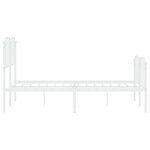 vidaXL Cadre de lit métal avec tête de lit/pied de lit blanc 140x190cm