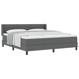 vidaXL Lit à ressorts avec tête de lit Gris foncé 200 x 180 cm tissu