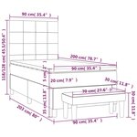 vidaXL Sommier à lattes de lit avec matelas Marron foncé 90x200 cm