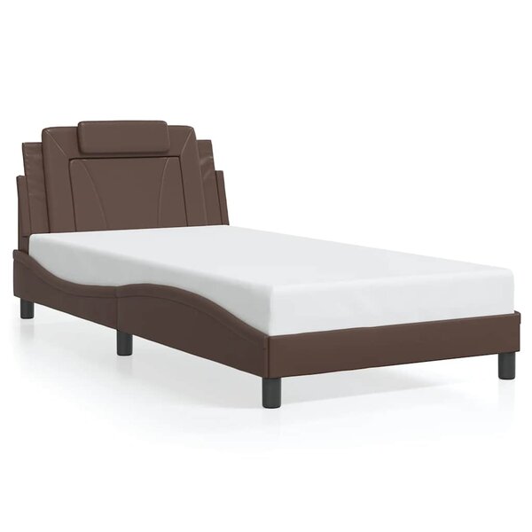 vidaXL Cadre de lit Viana sans matelas marron 100x200 cm similicuir