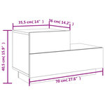 vidaXL Table de chevet avec lumières LED chêne fumé 70x36x40 5 cm