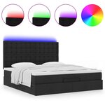 VidaXL Cadre de lit ottoman avec matelas noir 180x200 cm tissu