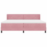 vidaXL Lit à ressorts avec matelas noir 100x200 cm en velours Rose