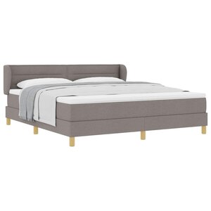 vidaXL Lit à ressorts avec matelas Taupe 180 x 200 cm tissu