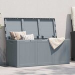 vidaXL Boîte de rangement de jardin 270 L Gris PP aspect bois