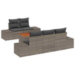 vidaXL Ensemble de canapé de jardin avec coussin 6 Pièces Gris Poly rotin