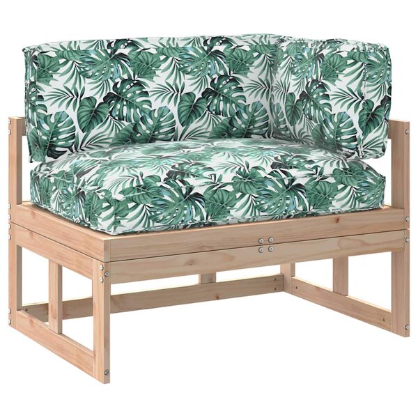 vidaXL Set de coussins de palette Floral 3 Pièces Motif de feuille