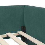 vidaXL Cadre de lit d'angle Vert foncé 90 cm x 200 cm tissu