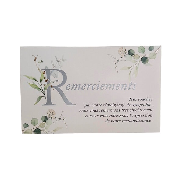 Carte De Voeux - Condoléances - 5 Cartes Remerciements Deuil Aquarelle